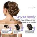 Blonde Ponytail Extension,9" Short Curly Wavy Claw Clip Pony tails Hair Extensions Natural Soft Synthetic Hairpiece for Women