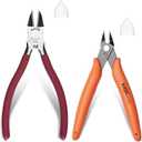 KATA 2-Pack Wire Cutters Set: 5 Inch Mini Micro Wire Cutter and 6 Inch Side Cutter for Electronics - Flush Cutting for Crafting Floral Models Jewelry Making DIY- Sharp Clean Cut Spring-loaded Plier