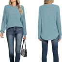 Motarto Lightweight Sweaters for Women Tunic Ribbed Tops Pull Over Casual Long Sleeve Shirts Plus Size Top for Daily Wear (XL)