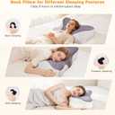 Cervical Neck Pillow Set of 2, Memory Foam Pillow for Neck Pain Relief, Ergonomic Bed Pillow with Neck Support for Side, Back & Stomach Sleepers, King, White