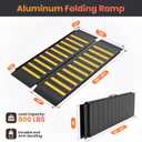 4FT Portable Wheelchair Ramp with Handle, Non-Slip Aluminum Ramps for Wheelchairs for Home, Folding Handicap Wheelchair Ramp for Doorways, Thresholds, Steps, Curbs, Stairs, 800 LBS Capacity