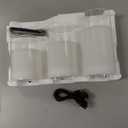 Rechargeable Flameless Glass Pillar CandlesGifts for WomenSet of 3, Realistic Flickering LED Light,Remote & Timer, USB-Rechargeable, Ideal for Living Room, Bedroom & Holiday Decor (White Glass - Droplet)