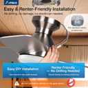 Amico Ceiling Fans with Lights, 42 inch Low Profile Ceiling Fan with Light and Remote Control, Flush Mount, Reversible, 3CCT, Dimmable, Noiseless, Nickel Ceiling Fan for Bedroom, Indoor/Outdoor Use