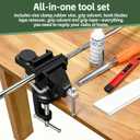 Golf Grip Kit for Regripping Golf Clubs All-in-One Golf Regripping Kit with Portable Table Rotating Vise Rubber Clamp, Hook Blade, Grip Tape, Solvent & Tools Golf Grip Replacement Kit