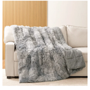 HBlife Soft Faux Fur Sherpa Weighted Blanket for Adults 10 Pounds Queen Size 50X60 Inches, 100% OekoTex Certified Decorative Shaggy Fluffy Plush Reversible Fuzzy Heavy Blanket