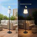 Solar Outdoor Floor Lamp with Light Sensor,Solar+USB Charging Outdoor Lamps for Patio Waterproof Rechargeable Floor Lamp Cordless Dimmable Warm White RGB LED Patio Lamp for Yard Garden Lawn.