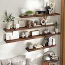 48 Inch Floating Shelves for Wall 2 Pack, 8"D Wood Grain Bathroom Shelves, 48"Wx8"Dx1.4"H, 2Pack