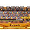 GravaStar Mercury K1 Pro Wireless Gaming Keyboard, Handcrafted Battle-Worn Mechanical Keyboard, Aluminum Alloy, 75% Layout, Designed for Durability & Unique Aesthetic - Yellow (Battle-Worn Yellow)