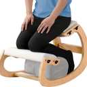 Adjustable Kneeling Chair, Wooden Ergonomic Chair Knee Chair Posture Chair - Improve Your Posture with an Angled Seat for Home,Office (Wood Color+ Pads)