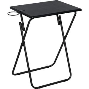 LOFTEY TV Tray Table, Folding TV Dinner Table, Portable TV Tables for Living Room for Eating, Heavy Duty Foldable Side Table for Eating on Couch&Sofa, Black, 1 pcs