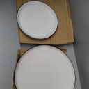 Plates and Bowls Sets for 4,12 Pieces Ceramic Dish set, White Dinnerware Set for Kitchen, Modern Design Plate Sets with Black Rim, Microwave and Dishwasher Safe