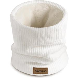 Winter Neck Gaiter, Neck Warmer Cover Ski Gaiters for Men/Women Fleece Thick Elegant Stylish (White)