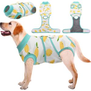 Kuoser Recovery Suit for Dogs Cats After Surgery, Professional Pet Recovery Shirt Dog Abdominal Wounds Bandages, Substitute E-Collar & Cone,Prevent Licking Dog Onesies Pet Surgery Recovery Suit (L (Back:16.1-20.1'', Weight:23-48 LB))