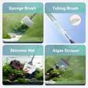 Carefree Fish 4IN1 Aquarium Cleaning Tools Long Handle Adjustable Length 18~24Inch Fish Tank Cleaner Kit Algae Scraper Scrubber Brushes Set