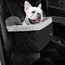 Dog Car Seats for Small Dogs, Upgrade Dog Booster Seat with Metal Frame Construction with Double-Layer Oxford, Perfect for Small Pets up to 20lbs (Black)