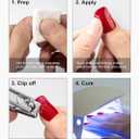 Semi Cured Gel Nail Strips, False nails Nail gel,Black,20pcs Gel Polish Nail Wraps,Salon Quality, Easy to Apply & Remove,Includes 1 Lamp, Nail File & Wooden Stick (Black(with LED light))