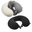 2 Pcs Neck Pillow Covers with Zipper, U Shaped Travel Pillow Case Cover, Replacement Neck Pillows Case, Washable oft Airplane Pillows Covers, Black Grey(Only Cover, No Filler)