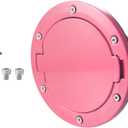 X AUTOHAUX Pink Aluminum Alloy ABS Gas Fuel Filler Door Cover for Jeep Wrangler JK JKU Sport Rubicon Sahara Unlimited 2007-2018 Fuel Filler Cover Accessories