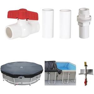SIHAIAN Pool Drainage Outlet Kit, Open a Third Drain at The Bottom of The Pool with SIHAIAN Drainage Pipe Kit, Drain The Accumulated Water from The Pool Cover 2 Pack