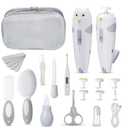 Lictin Baby Healthcare and Grooming Kit, 26 in 1 Rechargeable Nail Trimmer Electric Set, Safe File with Auto Light, Newborn Nursery Health Care Portable Safety Set for Infant Toddlers Boys Girls, Grey