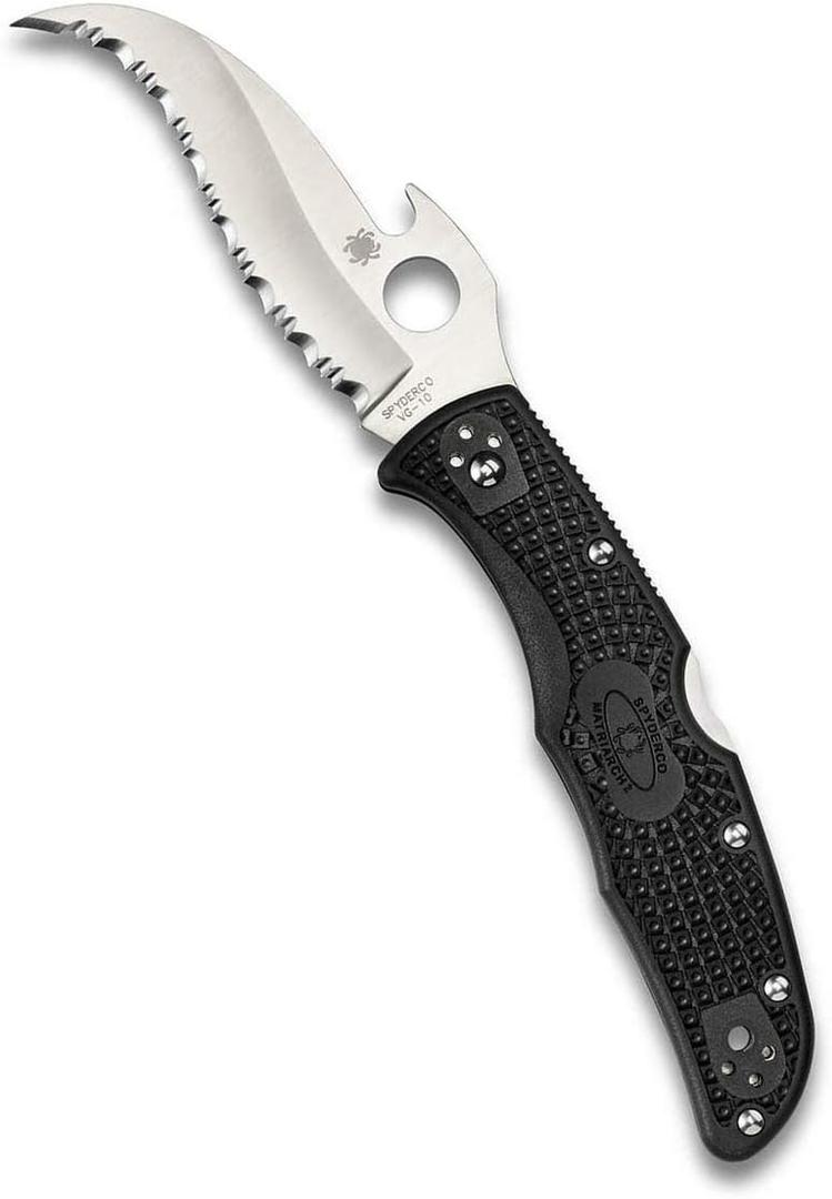 Spyderco Matriarch 2 Lightweight Knife with Emerson Opener and 3.57" VG-10 Steel Reverse S Blade - SpyderEdge - C12SBK2W