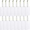 Zonon 24 Pieces Basket Tags Hanging Labels Sign for Basket or Storage Bins with Natural Twine String Clip on for Kitchen Pantry Office(White) X 2