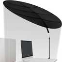Juexica 51'' Adjustable Office Cubicle and Desk Shade, Large Portable Cubicle Light Shade with Clamp, Foldable Rotatable Canopy Blocks Light or Disturbance for Working Accessories, Black