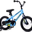 Royalbaby Rocket Kids Bike Toddlers 12Inch Wheel Bicycle Beginners Boys Girls Ages 3-4 Years with Training Wheel, Light Blue