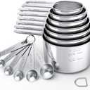 TILUCK Stainless Steel Measuring Cups & Spoons Set,Coffee Scoop Spoon,Kitchen Gadgets for Cooking & Baking,Set of (Sliver)