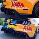 Rear Bumper Diffuser for Ford Mustang 2015-2023 V2 Style Glossy Black ABS Rear Spoiler Lip Only Fit with Dual Exhaust Version Drilling is Required (for Dual Exhaust Version)
