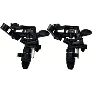 2 Pack Black Plastic Impact Sprinkler Heads with 1/2" Male Thread for Garden Irrigation