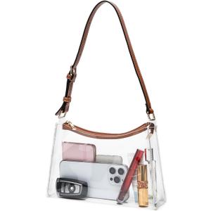 Clear Bag for Stadium Events - Adjustable Strap Clear Shoulder Bag for Concerts & Sports, Game Day Approved (Medium)