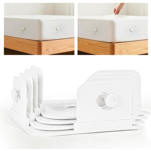 4Pcs Sheet Holders, Bed Sheet Holders for Corners, Lock Bed Sheet Holders, Fitted Sheet Holders Keep Sheets Firm & Tight, Universal Fitted Sheet Holder, White
