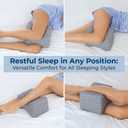 5 STARS UNITED Large Knee Pillow for Side Sleepers - Hip Pain Relief, Memory Foam Leg Cushion for Side Sleeping - Between Legs Pillow for Sciatica & Lower Back Pain, Gray