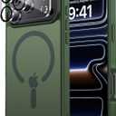Magnetic for iPhone 17 Pro Max Case Fits MagSafe Camera Len Protector*1 16FT Drop Resistant Matte Skin Feeling Back Cover Shockproof Slim Fit for iPhone 17 Pro Max Phone Case 6.9 inch,Green