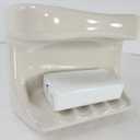 Beige Bone Almond Ceramic Soap Dish Tray Cloth Bar Washcloth Holder Bath Shower Bathtub