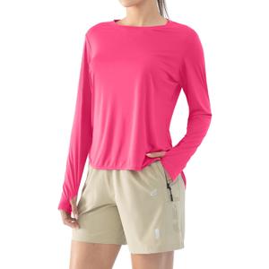 Cosmolle Womens Long Sleeve Lightweight Sun Shirts Summer 2025 UPF 50+ UV Protection Fishing Hiking Shirts (Pink, M)