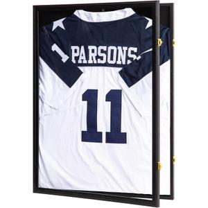 Jersey Frame Display Case - Jersey Shadow Box Lockable,Jersey Frame for Hockey Baseball Basketball Football Soccer Tennis Sport Shirt Uniform,Black