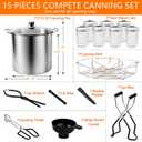 Canning Supplies Kits with 21.5 Qt Canning Pot, 7pcs Mason Jars, Tongs, Stainless Steel Jar Rack, Funnel, Lid Lifter Water Bath Canner Tool Set, Large
