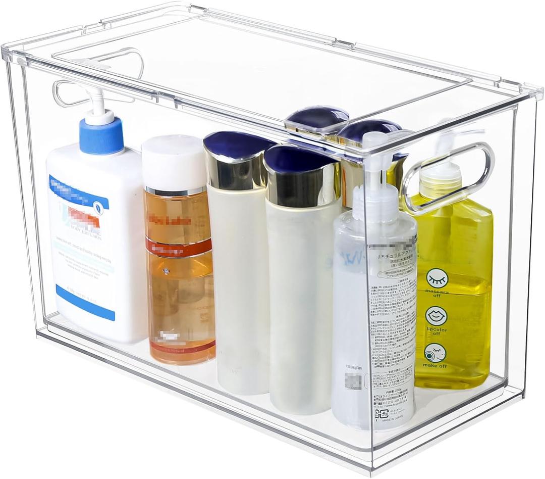 loobuu Plastic Storage Drawer, Clear Stackable Storage Bin, Multi-Use Large Organization Solution for Kitchen, Pantry, Bathroom, Home, Snack, Makeup, Under Sink Organizer Vanity Cabinet loobuu Plastic Storage Drawer, Clear Stackable Storage Bin, Multi-Use Large Organization Solution for Kitchen, Pantry, Bathroom, Home, Snack, Makeup, Under Sink Organizer Vanity Cabinet