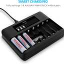 Tenergy TN480U 8-Bay LCD Display Fast Charger for NiMH/NiCD AA AAA Rechargeable Batteries with Mirco USB and USB Type C Input for AA and AAA Rechargeable Batteries