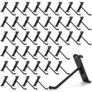 40 Pack Gridwall Hooks, 4 Inch Display Hooks for Grid Wall Panels, Heavy Duty Metal Grid Wall Accessory for Retail, Home, Workspace Organization, Black