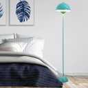 COSYLUX Modern Floor Lamp for Living Room, Industrial Tall Standing Lamp for Bedroom, Metal Shade Reflecting Light Reading Floor Lamp for Office, Nursery Room, Corner(Turquoise Blue)