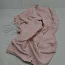 Pink Shower Curtain Cute Shower Curtain Fabric Shower Curtains for Girl Tufted Leaves Textured Striped Modern Cloth Shower Curtains for Bathroom, 72" x72"