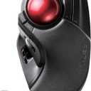 ELECOM HUGE Trackball, 2.4GHz Wireless USB, Index Finger Control, Customizable 8-Button, Large Soft Palm Rest, 52mm Ball, Windows PC Mac (M-HT1DRBK)
