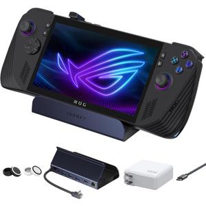 iVANKY Legion Go/ROG Ally X/ROG Ally/Steam Deck Dock with 100W PD Charger, 8-in-1 Hub Docking Station with HDMI 4K@144Hz Gigabit Ethernet, USB-A 3.0 100W Charging USB-C Port for Valve Stream Deck