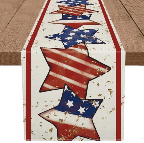 Amazon.com: GPGHE 4th of July Table Runner America Flag Stars Stripe Patriotic Table Runners Memorial Day Independence Day Vintage Kitchen Dining Home Party Decor Supply 13x120 Inch : Home & Kitchen
