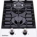 12 Inch Gas Cooktop, Built-in Tempered Glass 2 Burners Gas Stovetop LPG/NG Convertible Gas Stove Dual Fuel Gas Hob for RVs, Apartments, Outdoor DT2188A