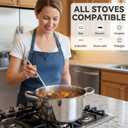 6QT Stainless Steel Stock Pot with Lid and Encapsulated Bottom- Professional Soup Pot - Thick Bottom Stockpot for Cooking, Stewing, and Canning, Dishwasher Safe