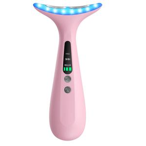 Red Light Therapy for Face & Neck, Skin Lifting & Firming - at Home Skin Care Face Sculpting Tool and Neck Massager-Pink